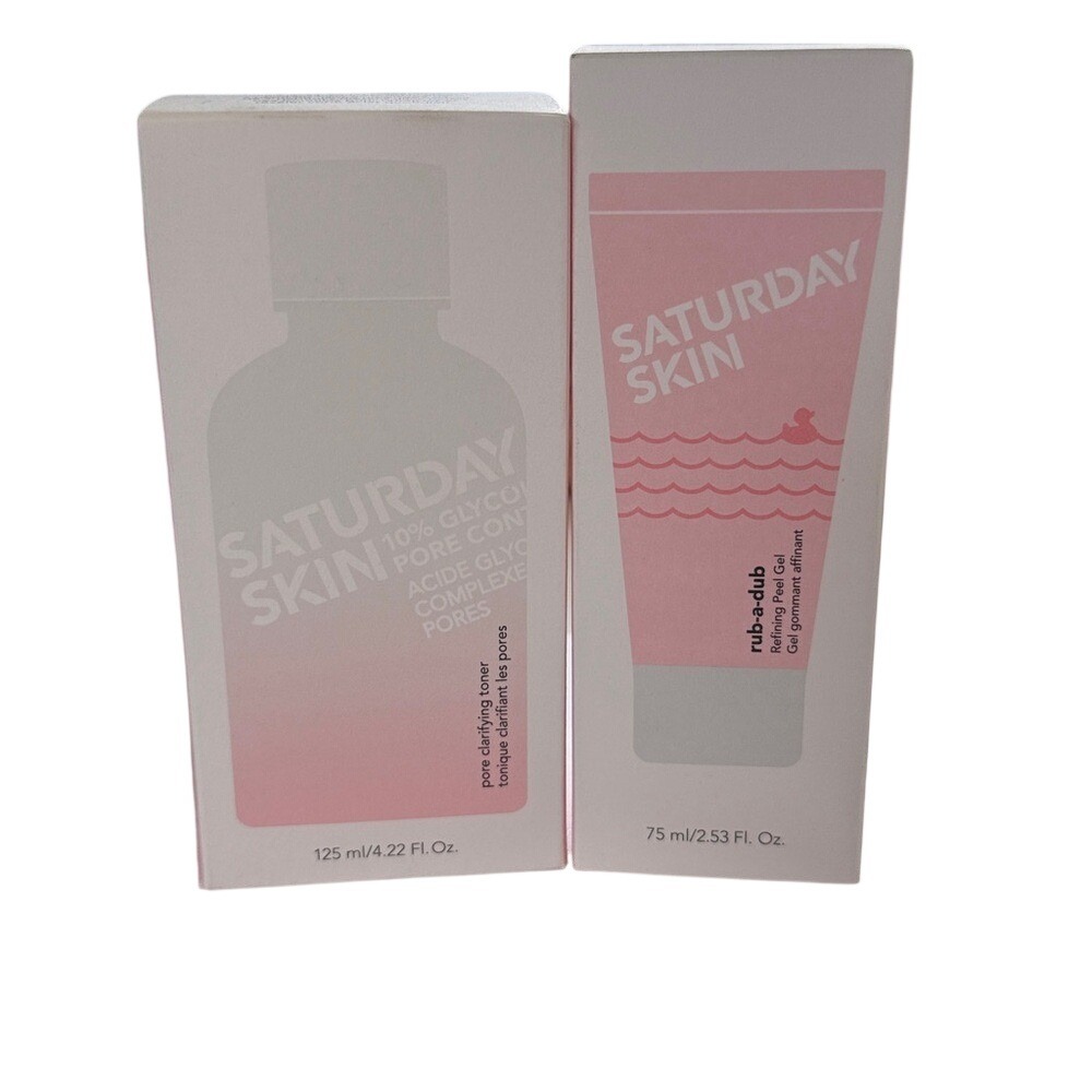 Saturday Skin Pore Clarifying Toner 10% Glycolic Acid & Rub-A-Dub Peel Gel Duo